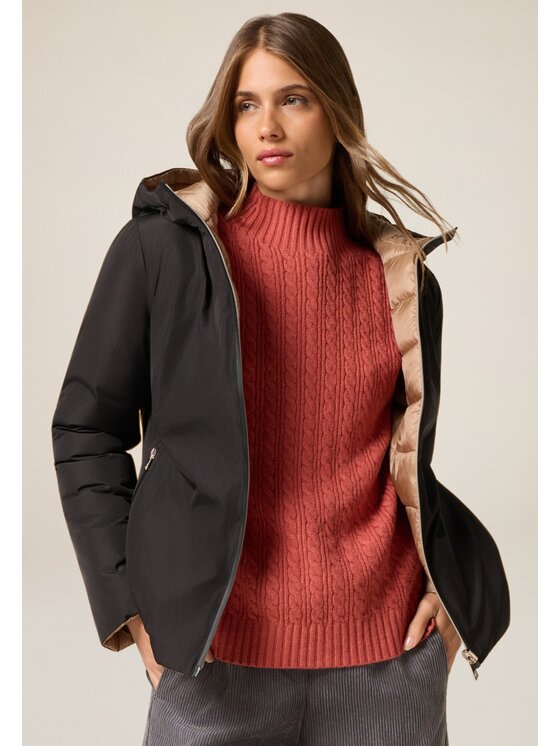 Oltre Oltre Kurtka puchowa F616R001432N0Z3 Czarny Baggy Fit