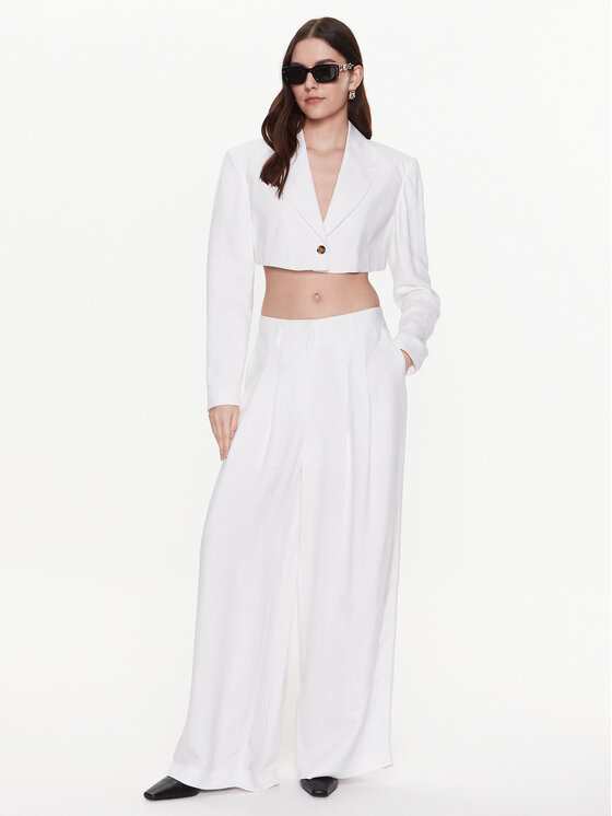 Herskind Herskind Bavlnené nohavice Lotus 4729840 Biela Regular Fit