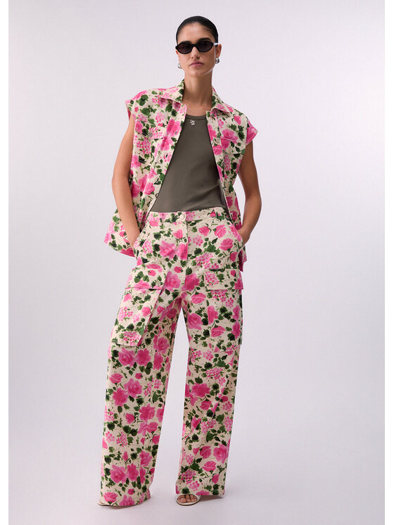 Liu Jo Liu Jo Spodnie materiałowe WA6125T433AP9382 Różowy Loose Fit