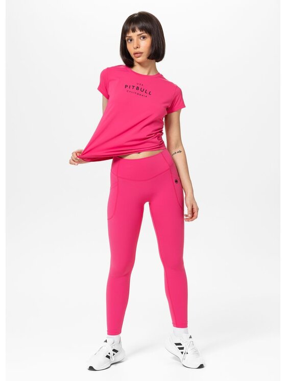 PITBULL PITBULL Legginsy Legginsy sportowe damskie AVENIDA S Różowy Regular Fit