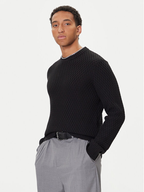 HUGO HUGO Pulover Syer 50546995 Negru Regular Fit