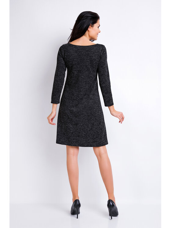 Awama Awama Úpletové šaty A162 Šedá Basic Fit