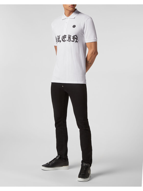 PHILIPP PLEIN PHILIPP PLEIN Polo 1173 Biały Slim Fit