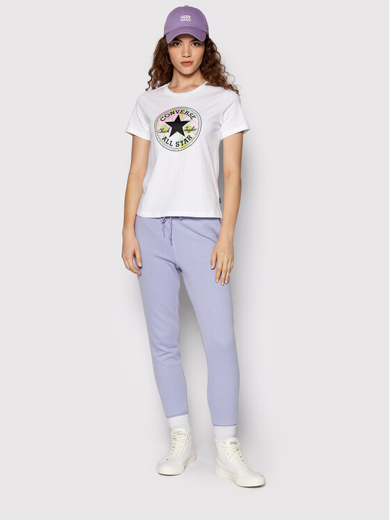 T-shirt Floral Print Patch 10023217-A02 Bianco