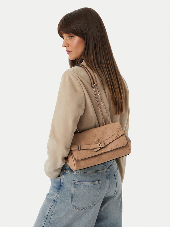 Guess Geantă Ella Logo HWPD97 46210 Bej deschis