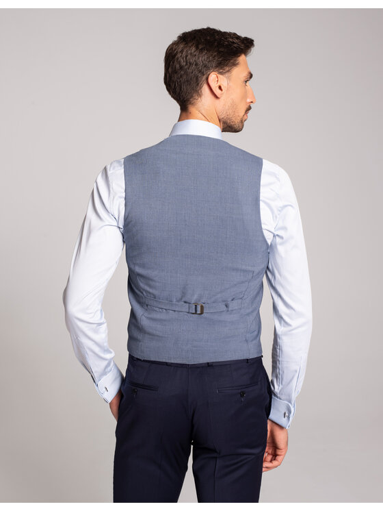 Borgio Borgio Kamizelka garniturowa livorno Niebieski Slim Fit