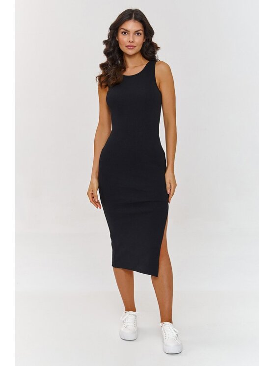 Makadamia Makadamia Komplet bluza i sukienka A6 Czarny Loose Fit