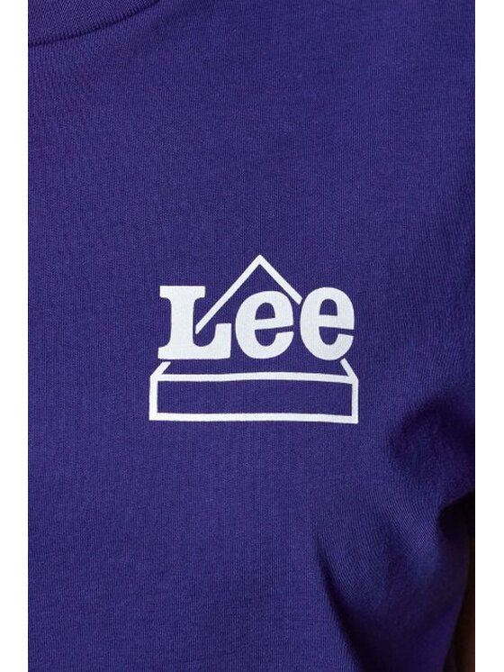 Lee Lee T-Shirt MINI LOGO TEE Niebieski Regular Fit