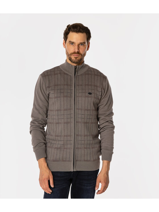 Lee Cooper Lee Cooper Kardigan CHAO Szary Regular Fit