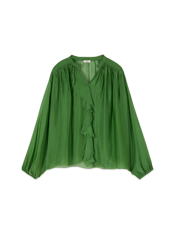 Oltre Oltre Bluzka 2007J000772N005 Zielony Regular Fit