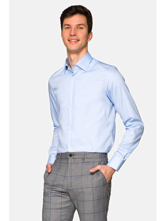 Lancerto Lancerto Koszula Cameron KO051121000021 Błękitny Slim Fit