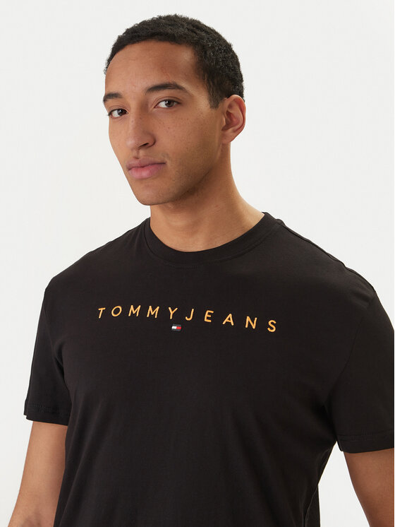 Tommy Jeans Tommy Jeans Póló Linear Logo DM0DM20744 Fekete Regular Fit