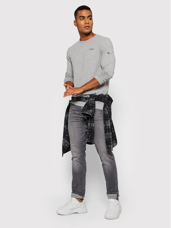 Pepe Jeans Pepe Jeans Majica dugih rukava Original Basic 2 Long N PM508211 Siva Slim Fit