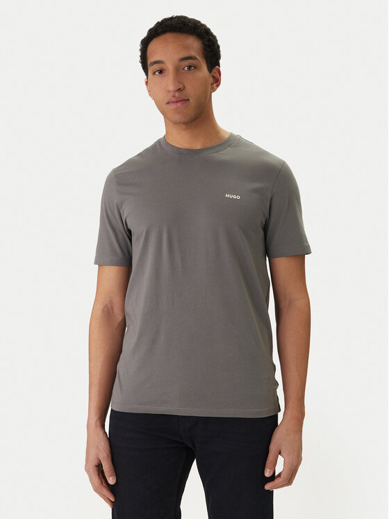 HUGO Tricou Dero222 50466158 Gri Regular Fit