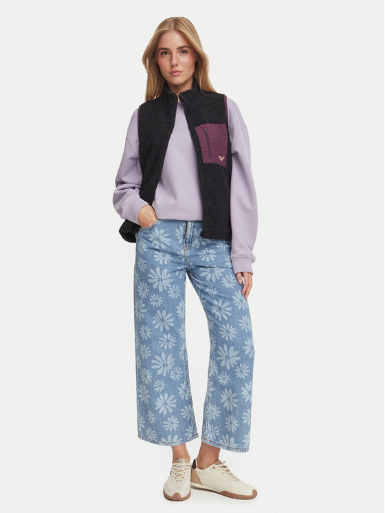 Roxy Roxy Bezrękawnik ERJPF03260 Czarny Relaxed Fit