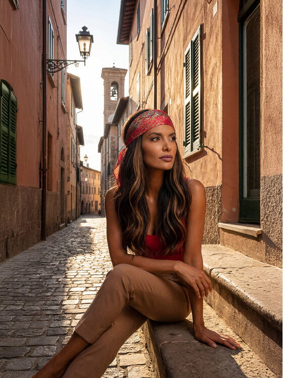 Feba Feba Foulard per capelli CH01 Rosso