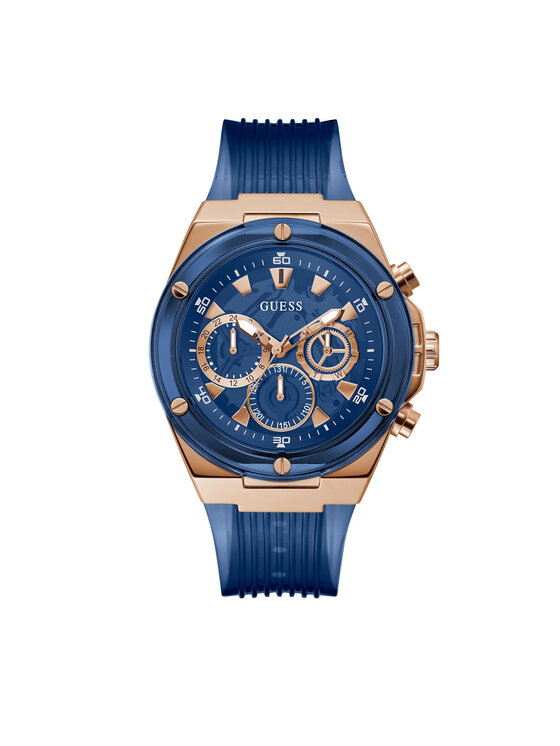 Guess Orologio Uomo W1041G3: Quarzo, Cassa Acciaio Color Bronzo E Cinturino In Pelle Nero