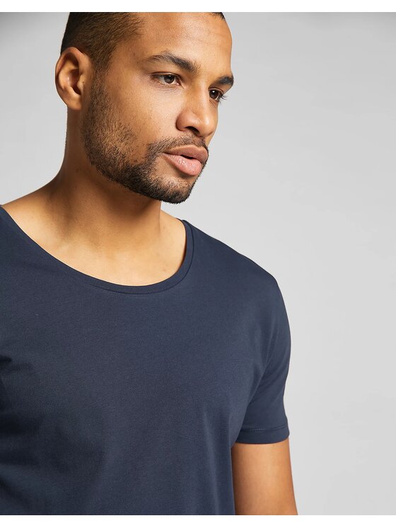 Lee Lee T-Shirt ELONGATED TEE Niebieski Regular Fit