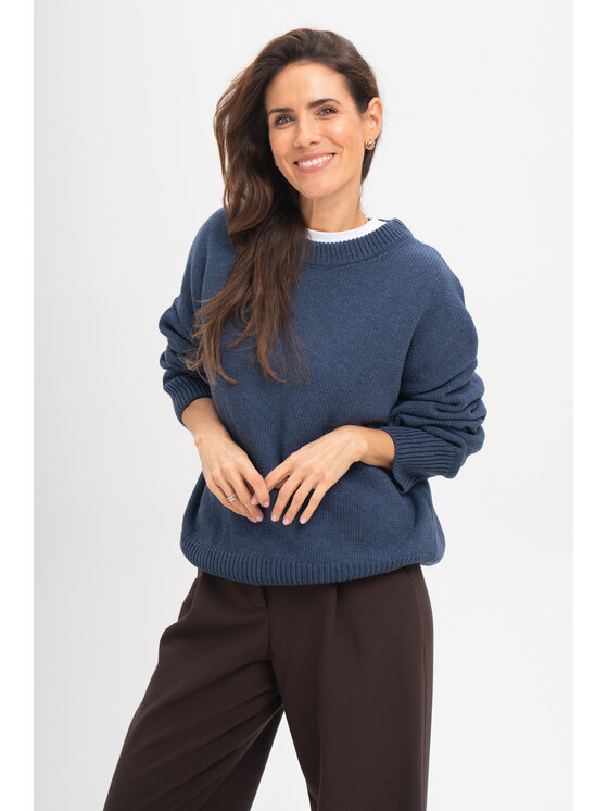 Salme Salme Sweter Livia Niebieski Oversize