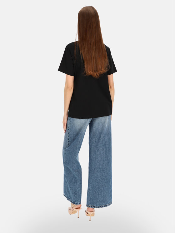 Potis & Verso Potis & Verso T-Shirt Roxa Czarny Regular Fit