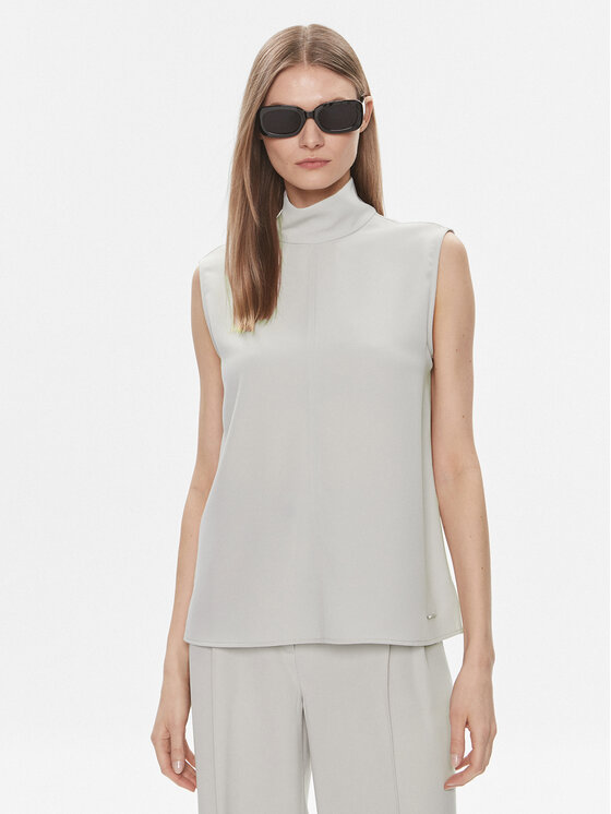 Calvin Klein Blúzka K20K206376 Sivá Regular Fit
