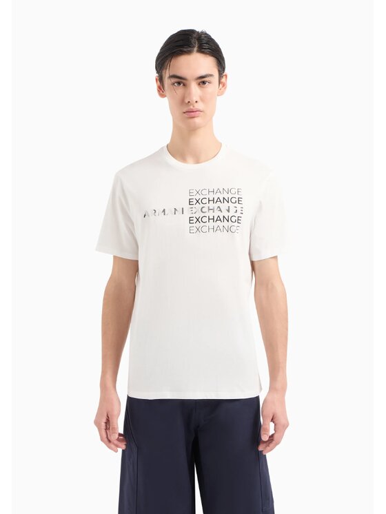 Armani Exchange Armani Exchange Tričko 3DZTAC ZJ9TZ Biela Regular Fit