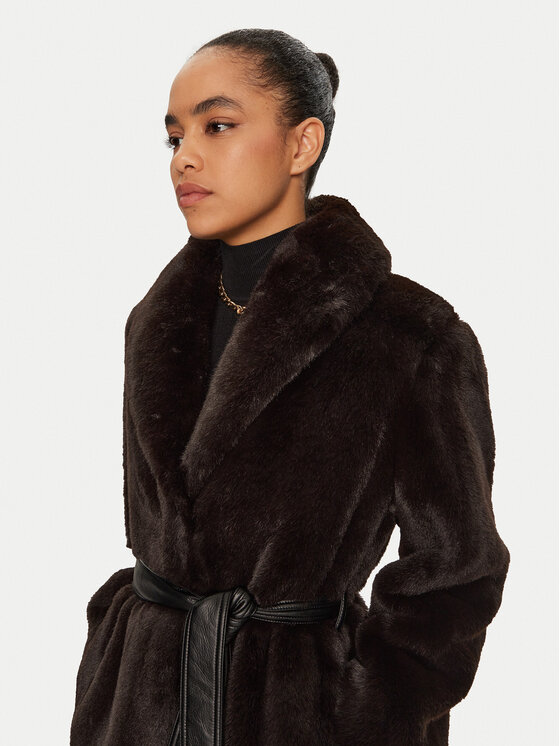 PINKO PINKO Кожено палто COMORE 103824 A1ZM M28 Кафяв Regular Fit