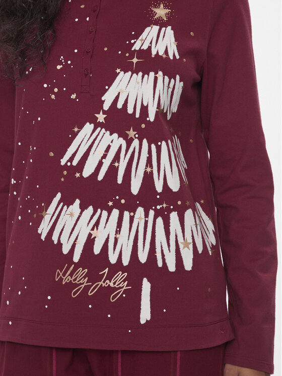 Triumph Triumph Pidžaama Winter Moments PK Buttons X 10216522 Punane Regular Fit