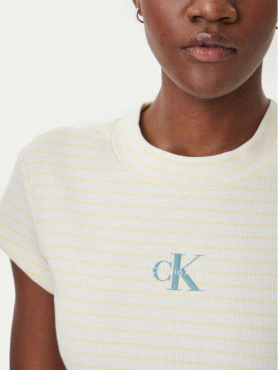 Calvin Klein Jeans Calvin Klein Jeans Póló LV047F833G Sárga Slim Fit