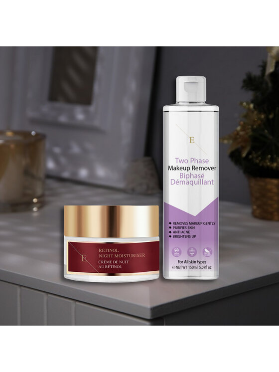 Erthskin London Erthskin London Nawilżający krem ​​na noc Retinol + dwufazowy płyn do demakijażu Krem na noc