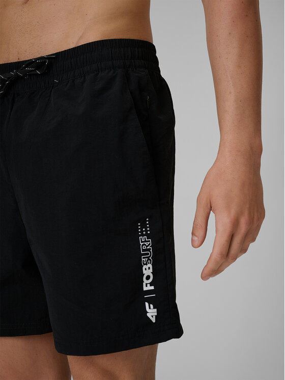 4F 4F Szorty kąpielowe FOB SUMMER Czarny Regular Fit