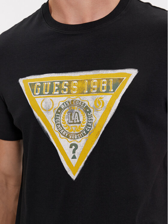 Guess T Shirt Ss Cn Triangle M4RI38 J1314 Schwarz Slim Fit Modivo