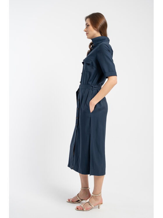 CLICK CLICK Sukienka koszulowa 60-6094 Granatowy Regular Fit