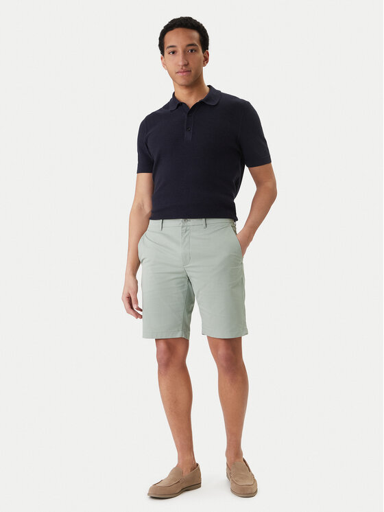Tommy Hilfiger Tommy Hilfiger Bavlnené šortky Denton 9.5 MW0MW42351 Zelená Slim Fit