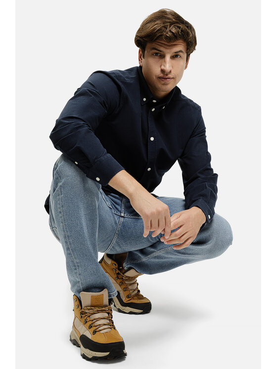 Cross Jeans Cross Jeans Koszula 35623-001 Granatowy Regular Fit