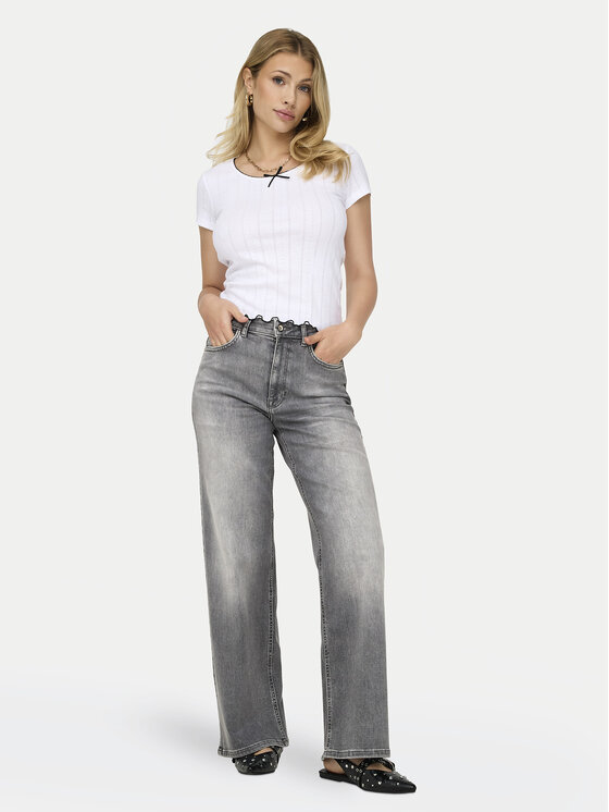 ONLY ONLY Jeansy Madison 15299800 Szary Wide Leg
