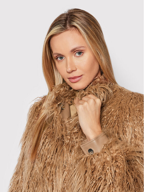 Guess Guess Кожено палто Maurizia W1BL50 WE9M0 Кафяв Regular Fit