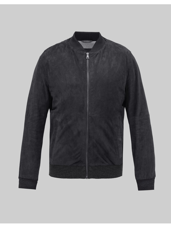 Borgio Borgio Kurtka skórzana incudine Szary Slim Fit