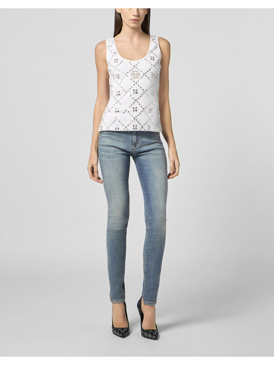 PHILIPP PLEIN PHILIPP PLEIN Tank top 30723 Biały