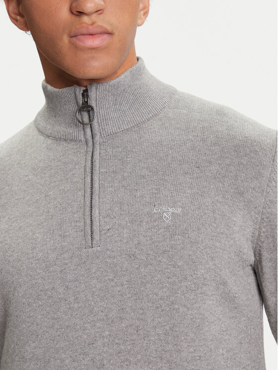 Barbour Barbour Svetr Half Zip MKN1074GY52 Šedá Regular Fit