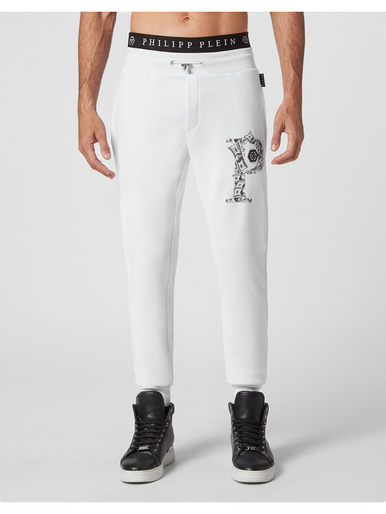 PHILIPP PLEIN PHILIPP PLEIN Joggery 3247 Biały Jogger Fit