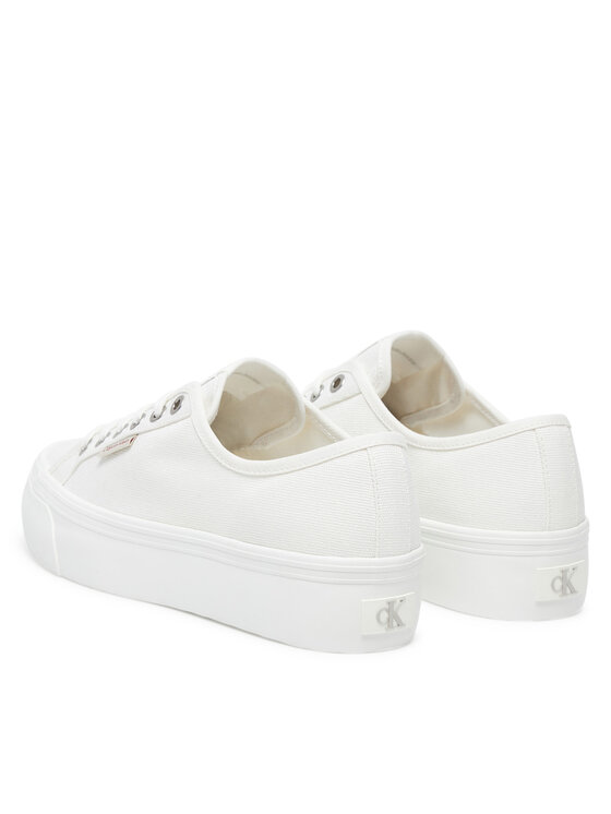Calvin Klein Jeans Calvin Klein Jeans Tenisky Vulc Flatform Ctn Logo Tag YW0YW01838 Biela