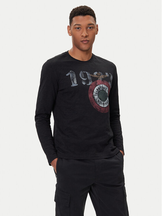 Aeronautica Militare Aeronautica Militare Pikkade varrukatega T-särk 252TS2487UJ00709 Must Regular Fit