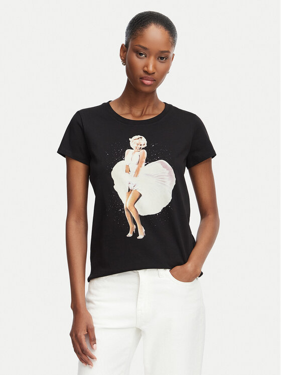 Guess Tricou W6YI66 K6715 Negru Regular Fit