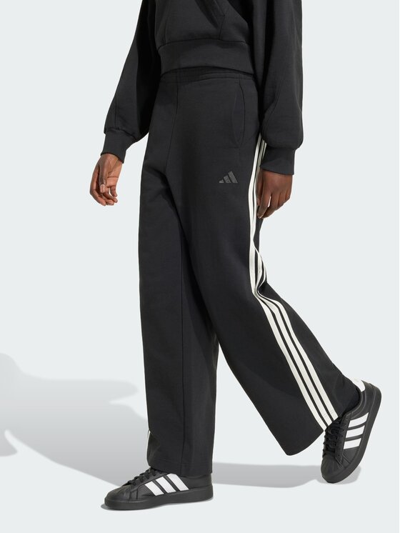 adidas adidas Auduma bikses 164808 Melns Loose Fit