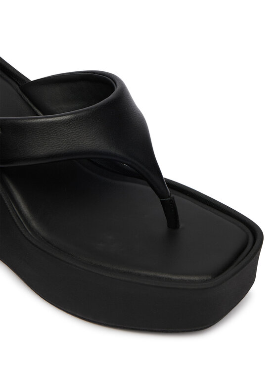 Calvin Klein Calvin Klein Flip-flops Wedge 70 Sndl Thong Lth HW0HW02880 Fekete