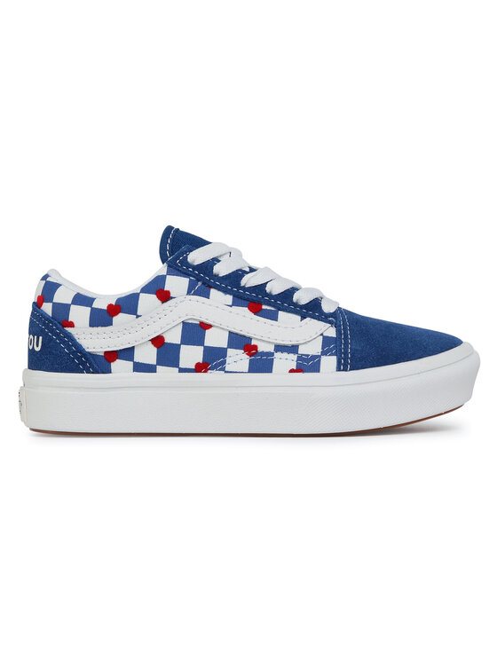 blue checkered vans with hearts