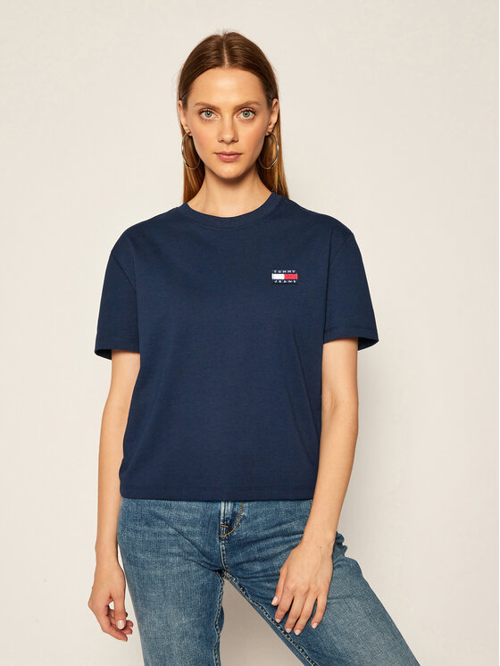 Tommy Jeans T-Shirt Tjw Badge DW0DW06813 Granatowy Relaxed Fit