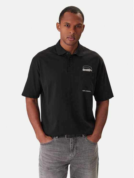 KARL LAGERFELD Polokošeľa 745127 561225 Čierna Regular Fit