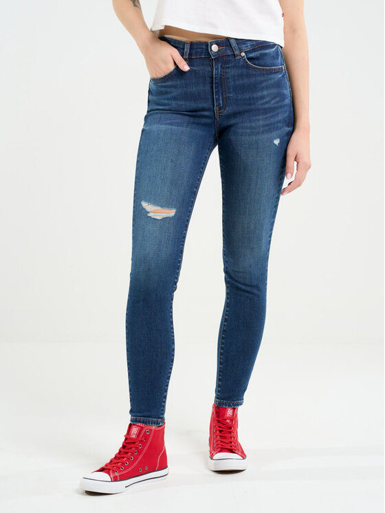 BIG STAR BIG STAR Jeansy MELINDA HIGH WAIST_521_190 Granatowy Slim Fit